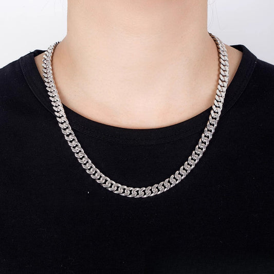 シルバーS925 ネックレス メンズ キューバチェーン 万能デザイン 個性的 トレンド