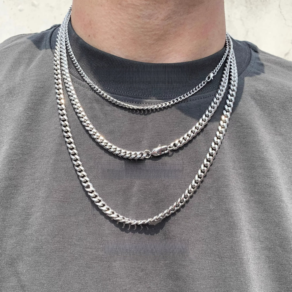 カニエ・ウェスト マイアミ キューバチェーン チタニウムスチール メンズネックレス