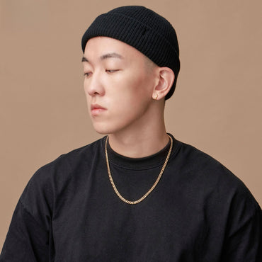 S925 銀メッキゴールド 4.9mm キューバチェーン メンズヒップホップネックレス