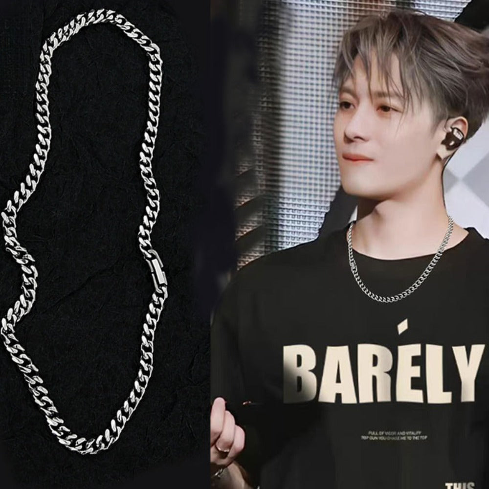 シルバー925 メンズキューバネックレス トレンドブランド (無料レタリング可)