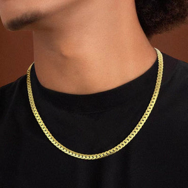 チタニウムスチール シンプルメンズキューバチェーン プレミアムヒップホップネックレス